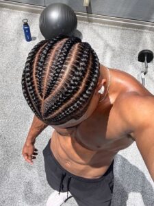 Custom braided hairstyle for men